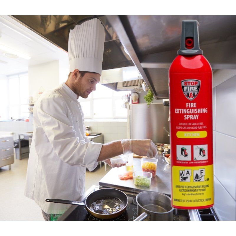 IWH REINOLD MAX kitchen fire extinguisher KITCHEN, red, 750 ml, fluorine-free extinguishing agent